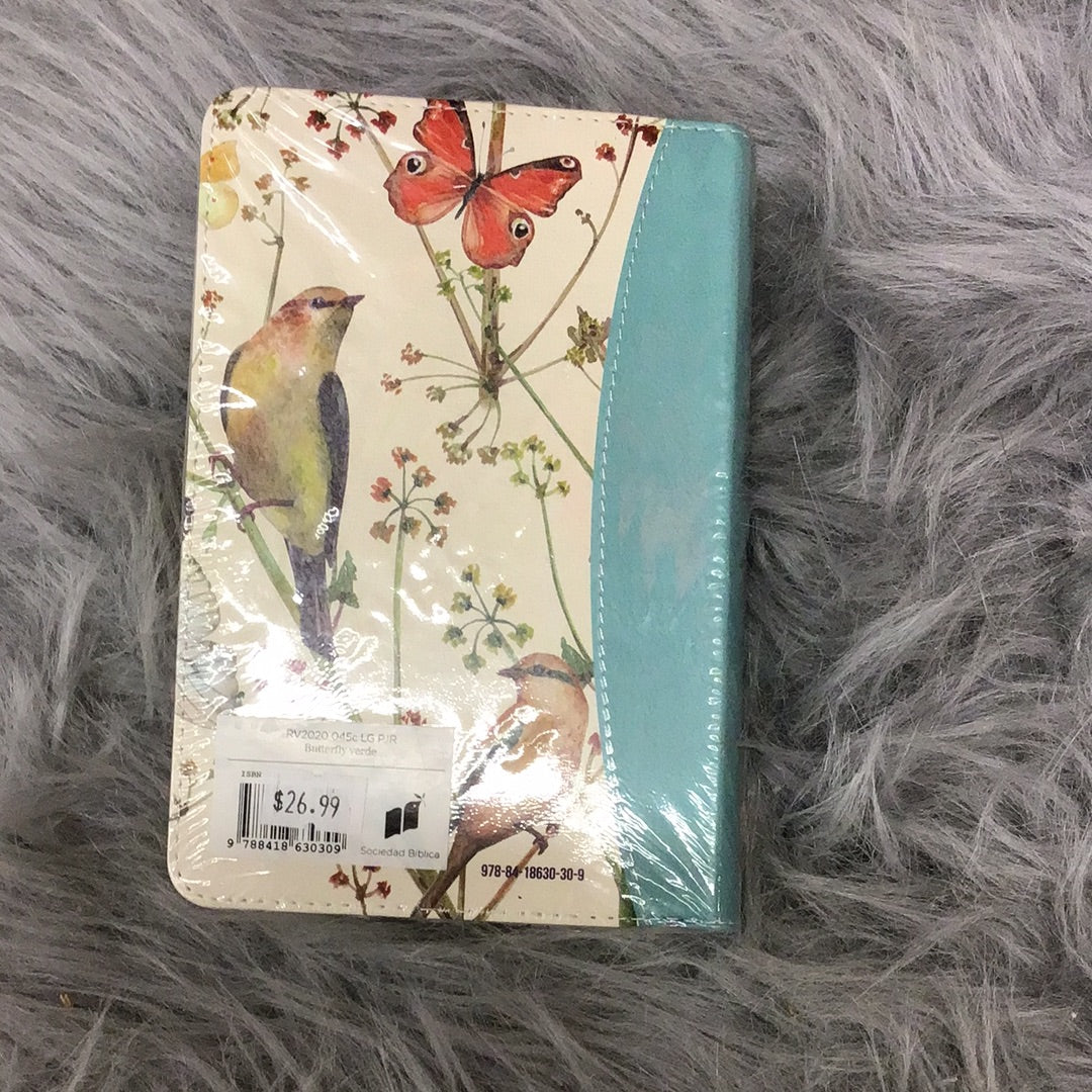 Santa biblia azul chiquita de mariposa