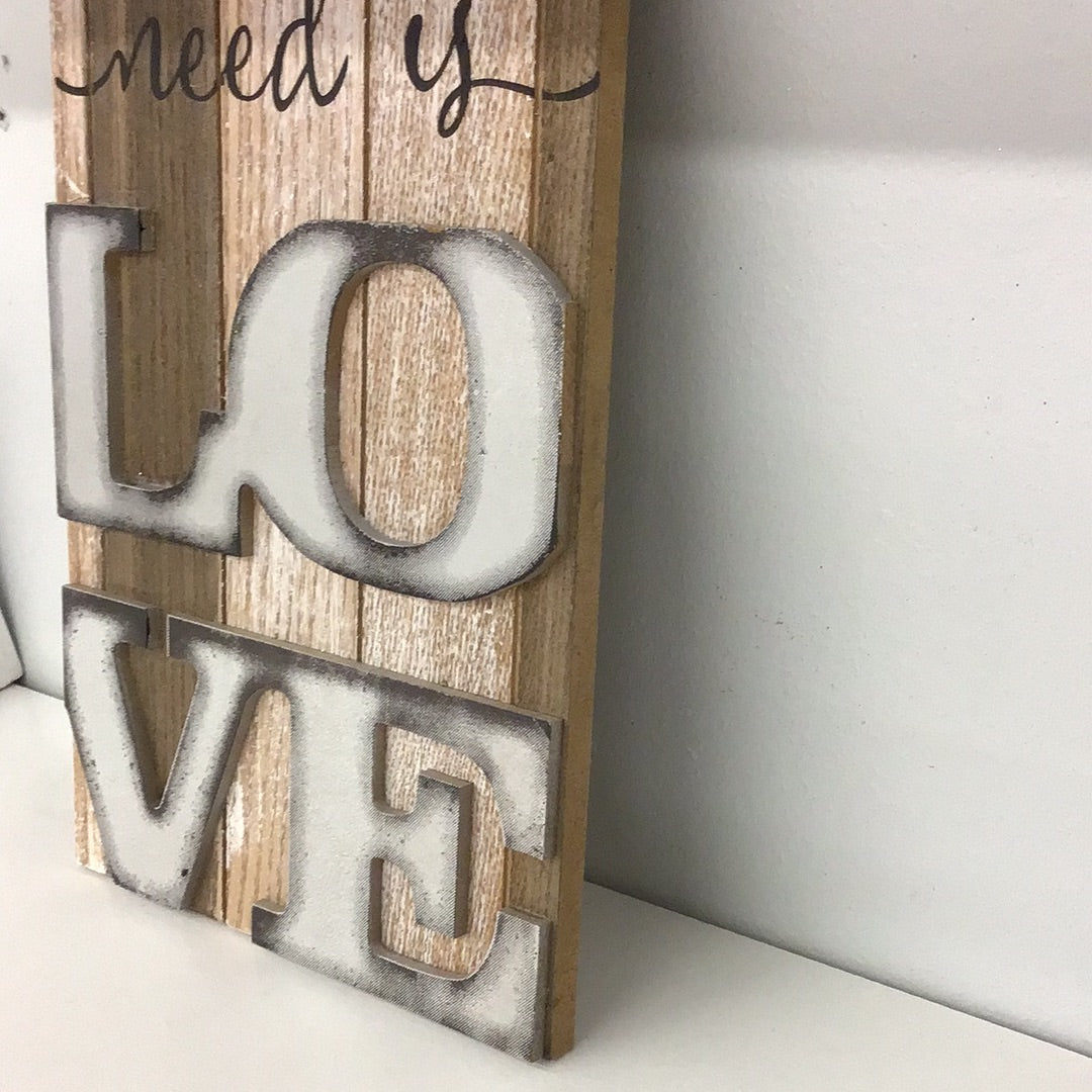 All you need is love wooden slate decor