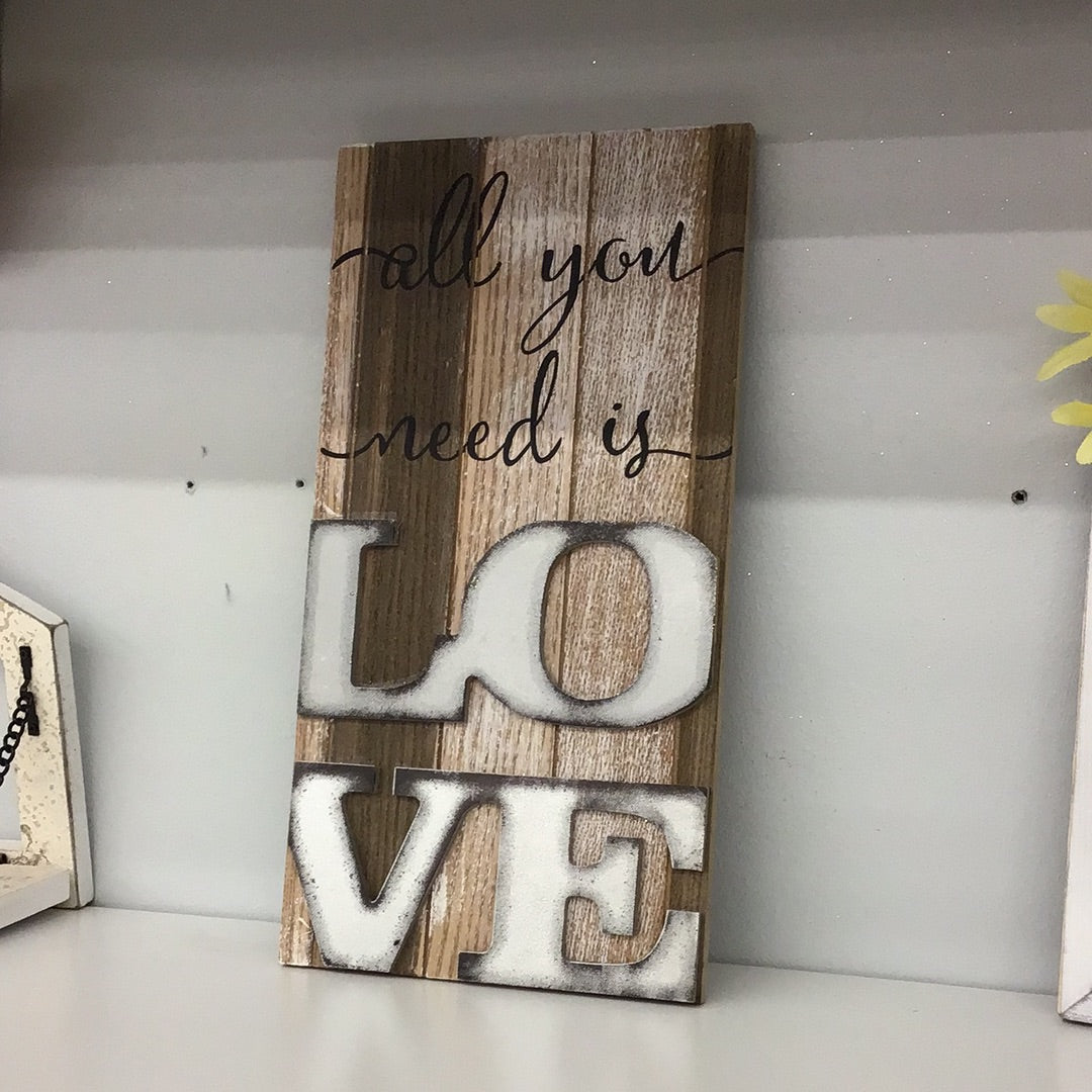 All you need is love wooden slate decor